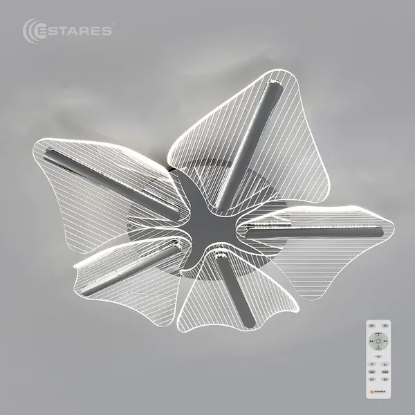 Люстра Estares Lorelea 60W R-RC-600x107-CHROME/CLEAR-220-IP20 - фото