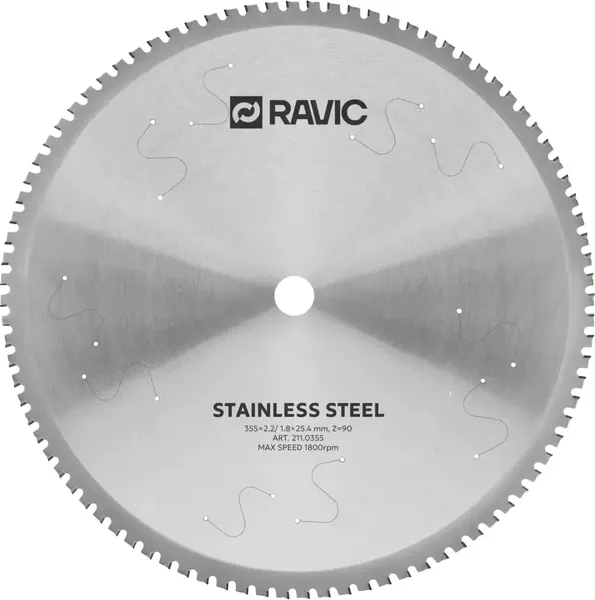 Пильный диск Ravic по нержавеющей стали 355x2.2/1.8x25.4мм Z=90 - фото