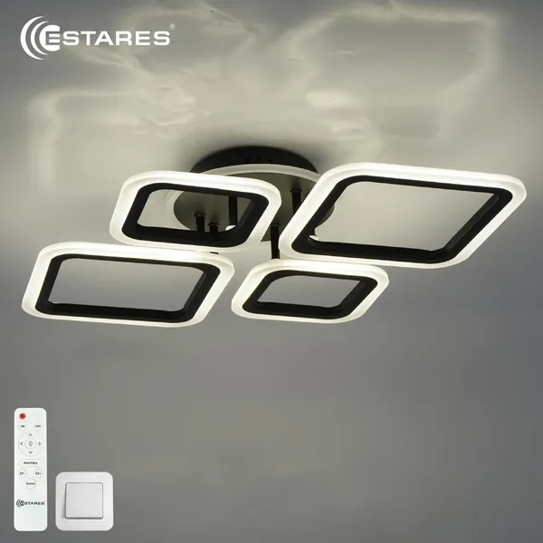 Люстра Estares Oval RGB 65W 4S1R-RC-600x445x95-BLACK/WHITE-220-IP20 - фото