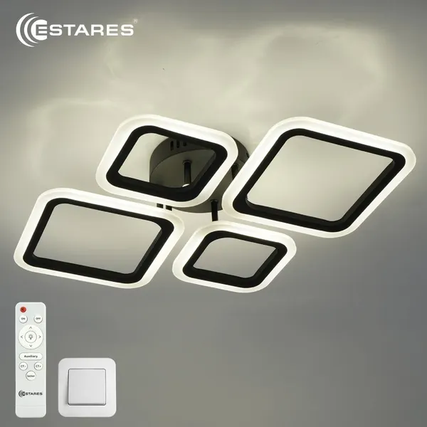 Люстра Estares Oval 60W 4S-RC-600x445x95-BLACK/WHITE-220-IP20 - фото