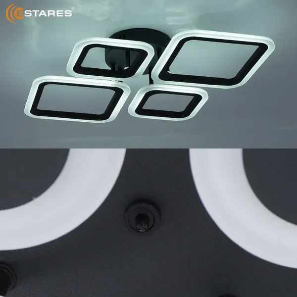 Люстра Estares Oval 60W 4S-RC-600x445x95-BLACK/WHITE-220-IP20
