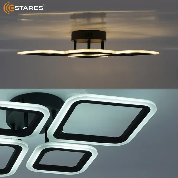 Люстра Estares Oval 60W 4S-RC-600x445x95-BLACK/WHITE-220-IP20