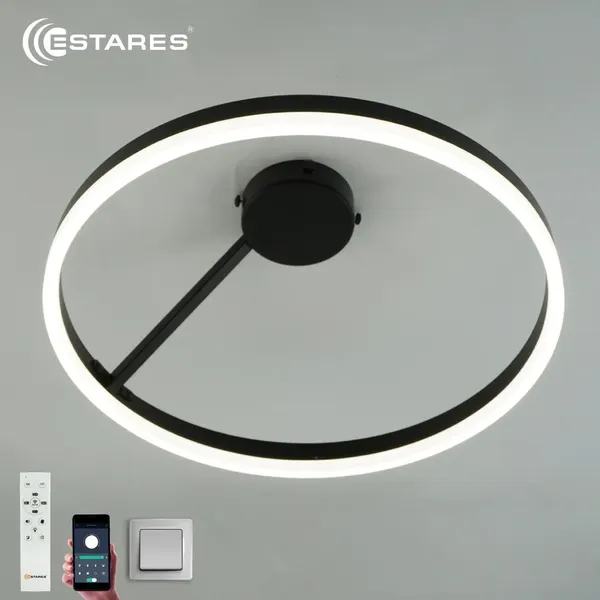 Люстра Estares Milagra 48W R-APP-500x170-BLACK/WHITE-220-IP20 - фото