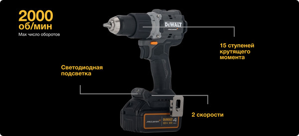 Профессиональная дрель-шуруповерт DeWalt DCD85MM1T-QW