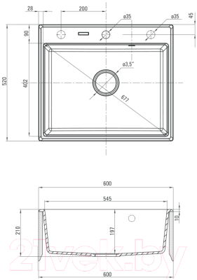 Мойка кухонная Deante Andante ZQN 2103