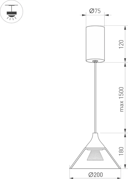 Потолочный светильник Arlight SP-OMBRELLO-HANG-R200-7W Warm3000 / 059590