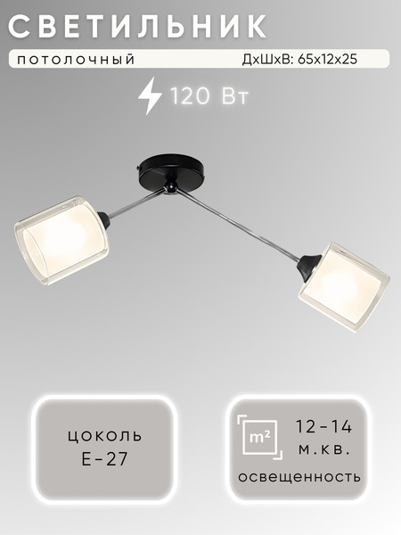 Потолочный светильник Aitin-Pro НПБ 02-2x60-102 96490/2 - фото