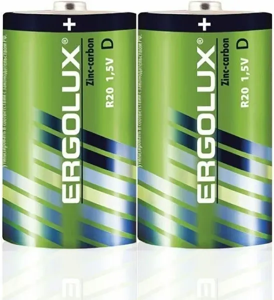 Комплект батареек Ergolux R20 SR2 / 12442