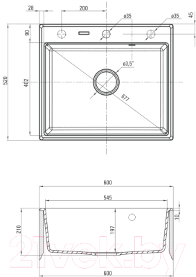 Мойка кухонная Deante Andante ZQN G103