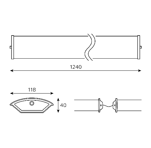 Светильник линейный Gauss ДПО 11-2x18-001 Лайт 1240x118x40мм IP40 / 909427212