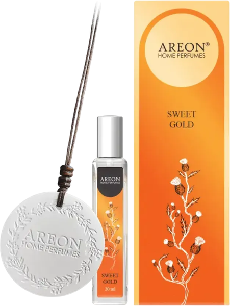 Ароматизатор автомобильный Areon Ceramic Disc Sweet Gold / ARE-ACD01 - фото