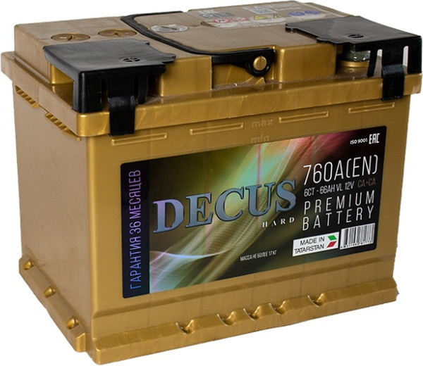 Автомобильный аккумулятор DECUS (1) 700A L2 6СТ-66 / 066 255 K01 D - фото