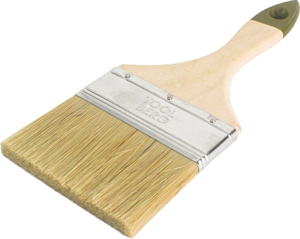 Кисть малярная Toolberg Плоская Микс стандарт 100мм деревянная рукоятка - фото