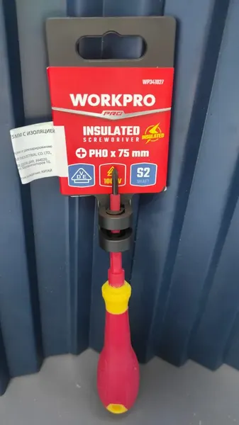 Отвертка Workpro VDE PH0x75мм / WP341027