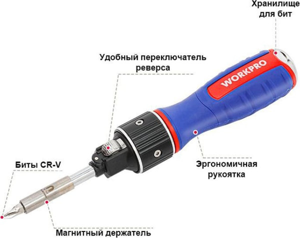 Отвертка Workpro WP221069