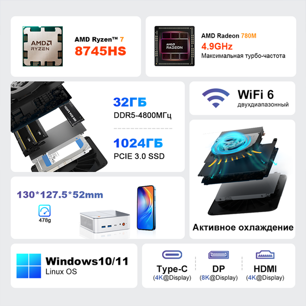 Неттоп Ninkear M8 (NKm8grt87321024)