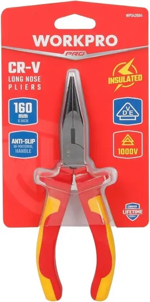 Длинногубцы Workpro VDE 160мм / WP342004