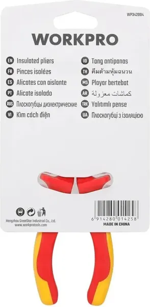 Длинногубцы Workpro VDE 160мм / WP342004