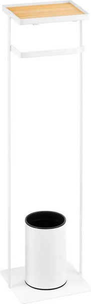 Стойка для туалетной бумаги с ершиком El Casa Белая / 240473