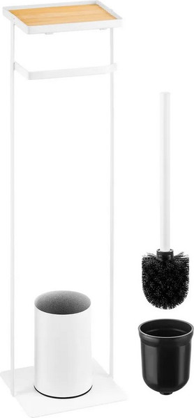 Стойка для туалетной бумаги с ершиком El Casa Белая / 240473