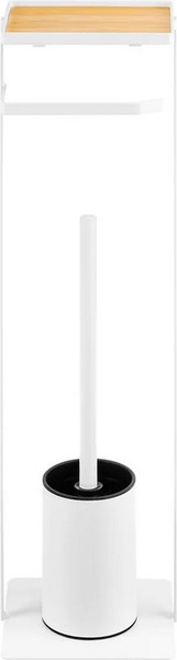 Стойка для туалетной бумаги с ершиком El Casa Белая / 240473