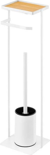 Стойка для туалетной бумаги с ершиком El Casa Белая / 240473