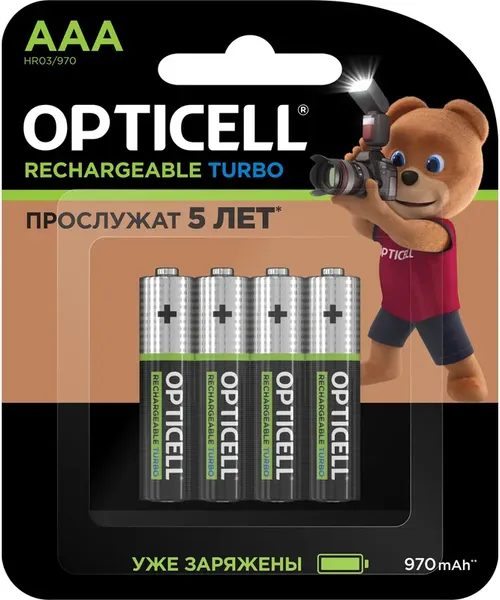 Комплект аккумуляторов Opticell Turbo AAA NiMH 970mAh / 6080004 - фото