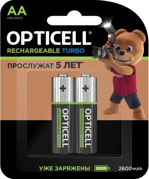 Комплект аккумуляторов Opticell Turbo AA NiMH 2600mAh / 6080001 - фото