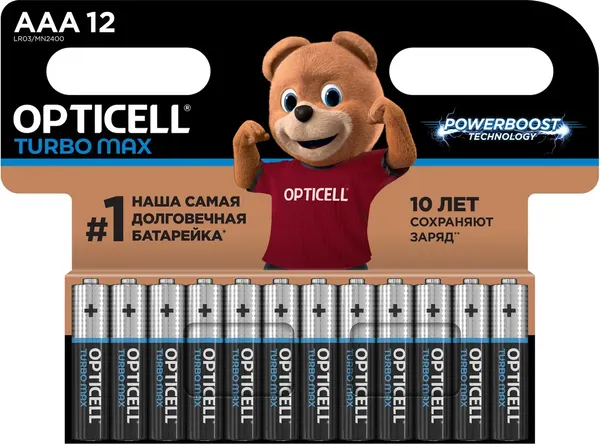 Комплект батареек Opticell Turbo MAX LR03 AAA / 6053010 - фото