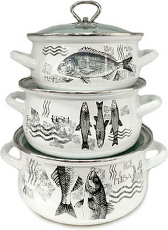 Набор кастрюль КМЗ Рыба-1-Экстра стиль / 61915