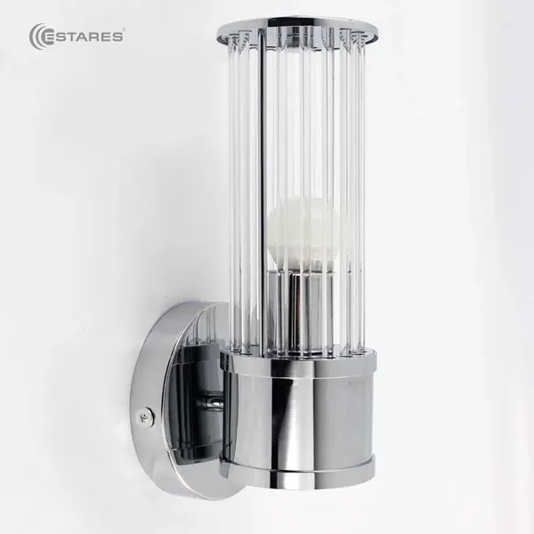 Бра Estares Classic 1xE27 R-280x125x120-CHROME/CLEAR-220-IP20 - фото