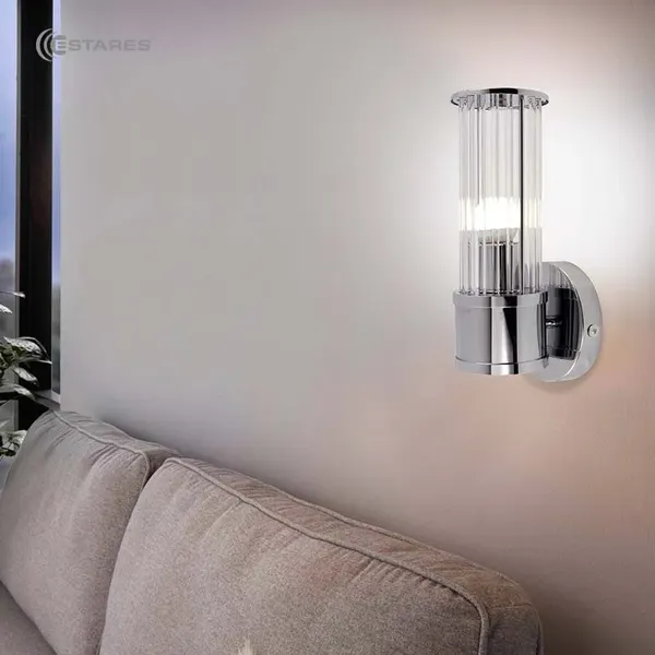 Бра Estares Classic 1xE27 R-280x125x120-CHROME/CLEAR-220-IP20