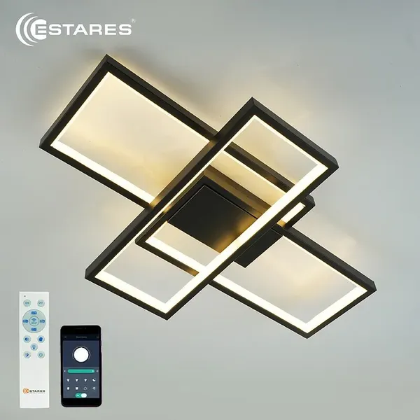 Люстра Estares Sven 85W 3S-APP-690x470x80-BLACK/WHITE-220-IP20 - фото