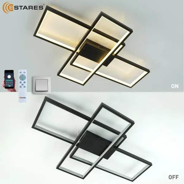 Люстра Estares Sven 85W 3S-APP-690x470x80-BLACK/WHITE-220-IP20