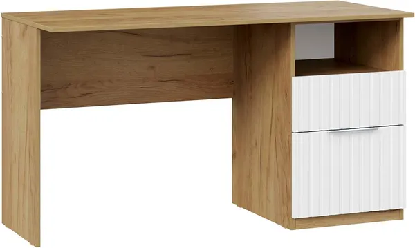 Письменный стол ТриЯ Хилтон 1350 Тип 3 / 290017 (дуб крафт золотой/белый матовый) - фото