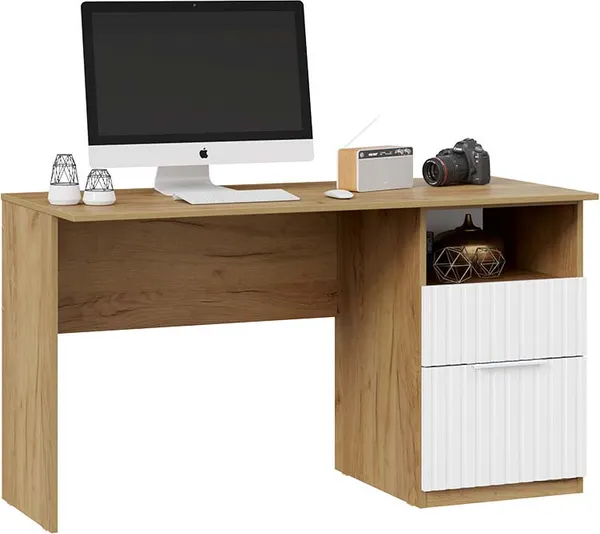 Письменный стол ТриЯ Хилтон 1350 Тип 3 / 290017 (дуб крафт золотой/белый матовый)