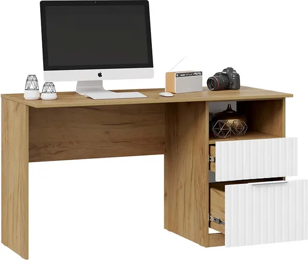 Письменный стол ТриЯ Хилтон 1350 Тип 3 / 290017 (дуб крафт золотой/белый матовый)