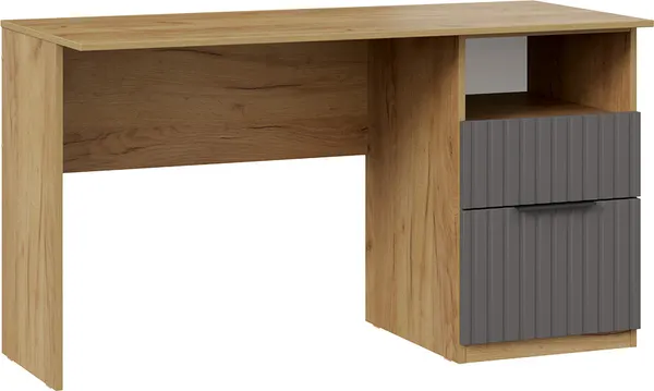 Письменный стол ТриЯ Хилтон 1350 Тип 3 / 290018 (дуб крафт золотой/графит матовый) - фото