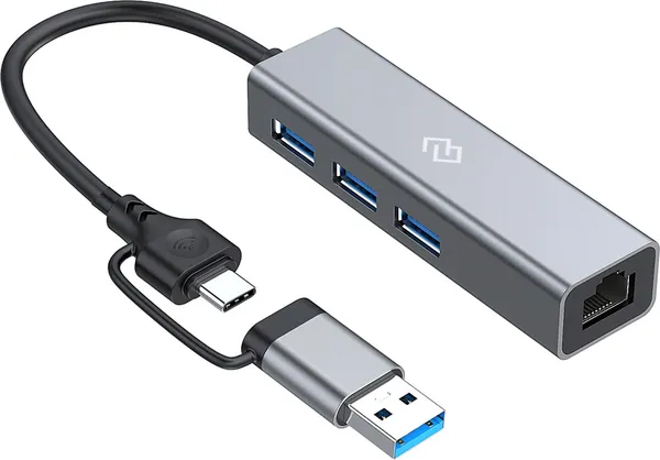 Док-станция для ноутбука Digma DHUB-LAN-4PORT - фото