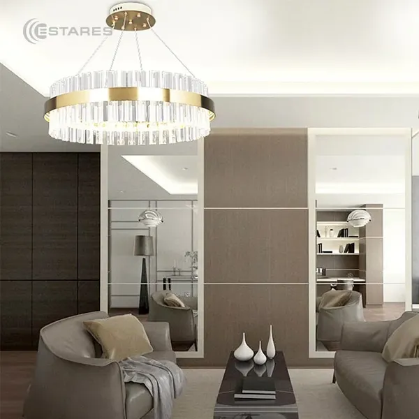 Люстра Estares Sofia 100W R-APP-500x1000-GOLD/CLEAR-220-IP20