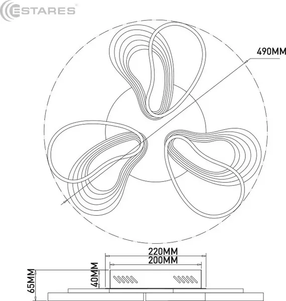 Люстра Estares Lola 80W 6F-RC-490X65-WHITE/WHITE-220-IP20