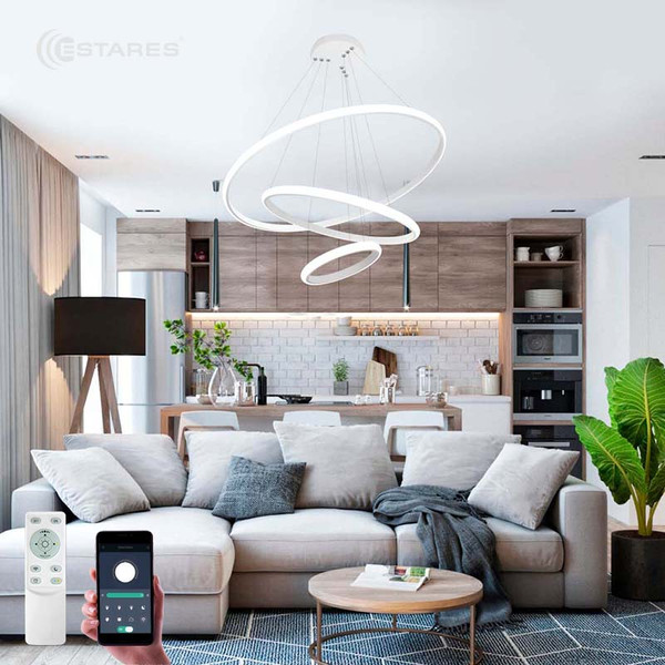 Люстра Estares Latte 70W 3R-APP-600x1100-WHITE/WHITE-220-IP20