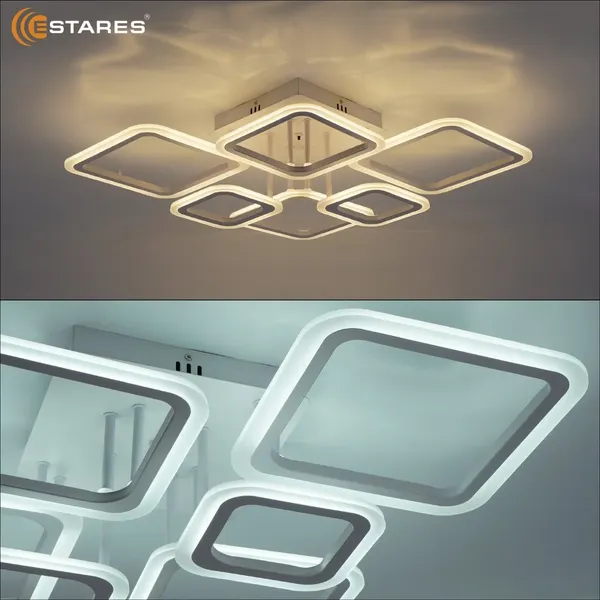 Люстра Estares Oval 90W 6S-RC-810x600x175-WHITE/WHITE-220-IP20