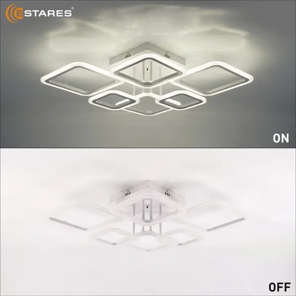 Люстра Estares Oval 90W 6S-RC-810x600x175-WHITE/WHITE-220-IP20