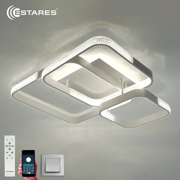 Люстра Estares Mister 140W 4S-APP-720x660x160-WHITE/CLEAR-220-IP20 - фото