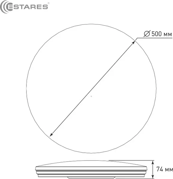 Потолочный светильник Estares Saturn 70W R-500х74-WHITE/SHINY-220-IP20