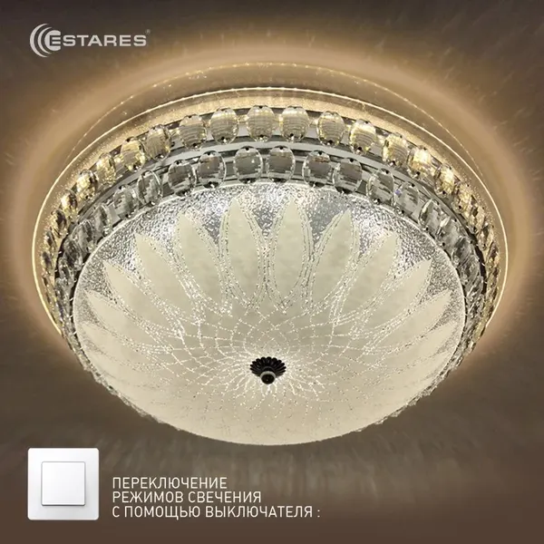 Потолочный светильник Estares Sahara Chrome 72W R-510-WHITE-220-IP20 - фото