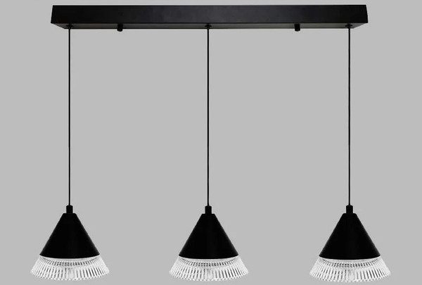 Люстра Estares Lampa 21W 3R-ON/OFF-600х1340-BLACK/CLEAR-220-IP20 - фото