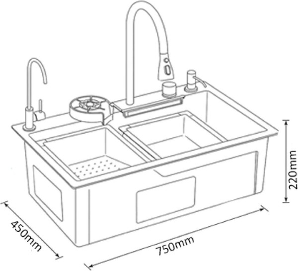 Мойка кухонная со смесителем Diadonna DS7545-1