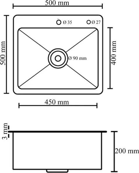 Мойка кухонная Diadonna S5050-2